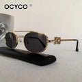 OCYCO Small Punk Oval Sunglasses | Metal Double Bridge UV Protection Designer Shades for Men & Women