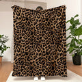 Leopard Print Flannel Throw Blanket – Soft, Cozy & Hypoallergenic, 4 Sizes