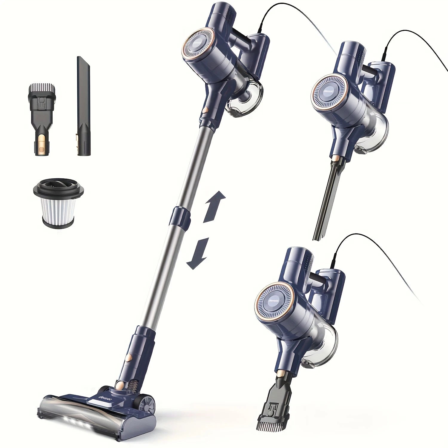 INSE I8 Corded Stick Vacuum Cleaner — 25KPa 600W 6-in-1 Lightweight Handheld for Carpet & Pet Hair, Free-Stand Design