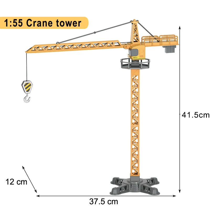 Die-Cast Engineering Vehicle Toy – Excavator, Crane, Bulldozer & Backhoe for Kids