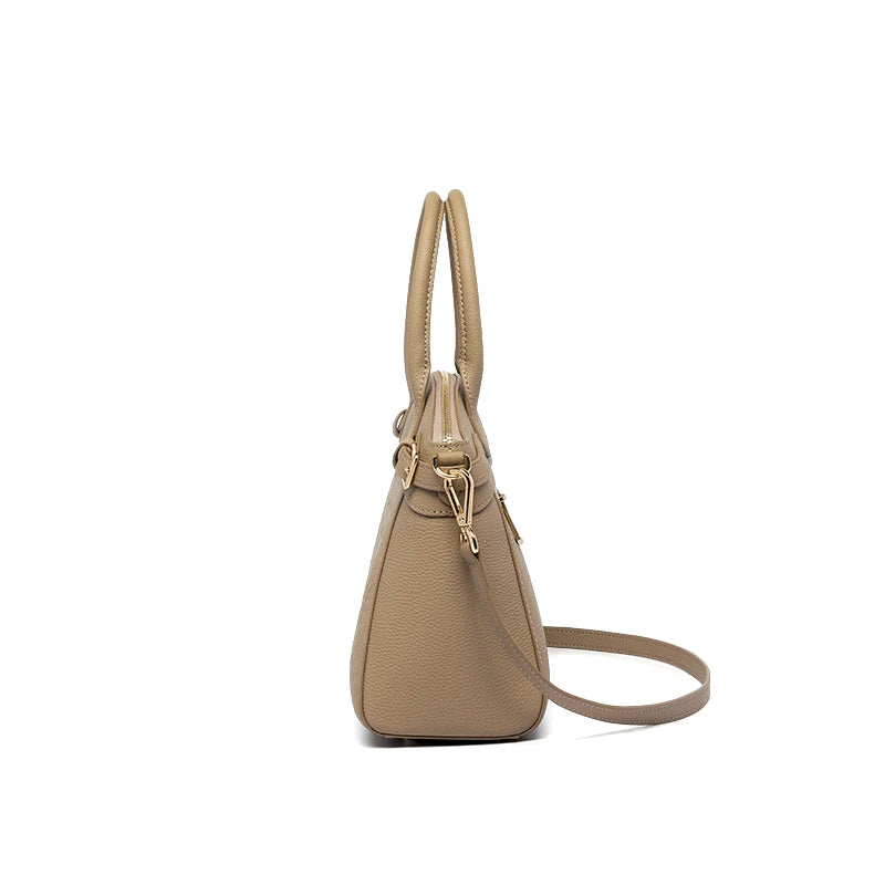 ZOOLER Genuine Cow Leather Flap Tote Bag – Luxury Lock Shoulder Crossbody Handbag for Women