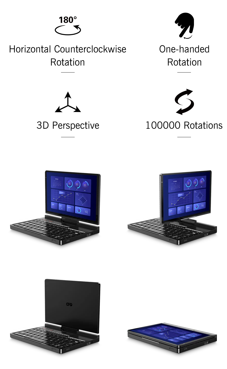 GPD Pocket 4 8.8" Mini Laptop – AMD Ryzen AI 9 HX 370, Up to 64GB LPDDR5X, 2TB NVMe, 144Hz Touch, Windows 11