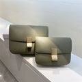 Genuine Leather Square Crossbody Bag – Luxury Designer Small Shoulder Messenger Bag for Women