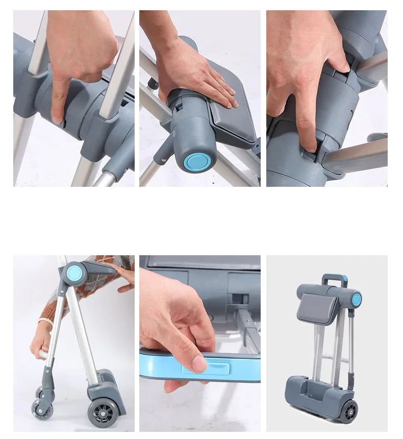 Kids Stroller Suitcase – 2-in-1 Ride-On & Sitting Waterproof ABS Trunk with Lock