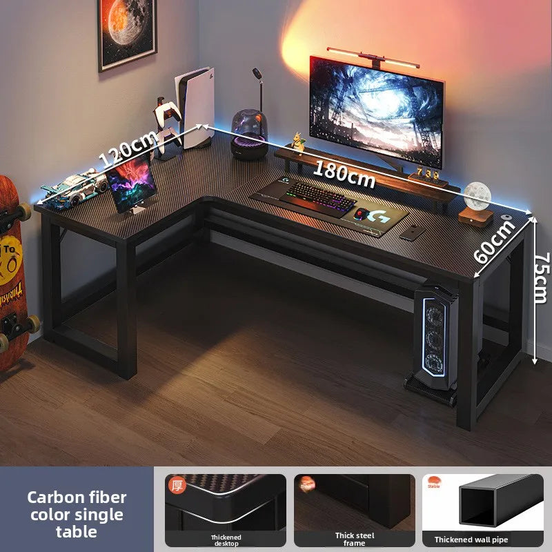 L-Shaped Corner Computer Desk — Home Study Table, Office Writing Desk & E-Sports Gaming Setup