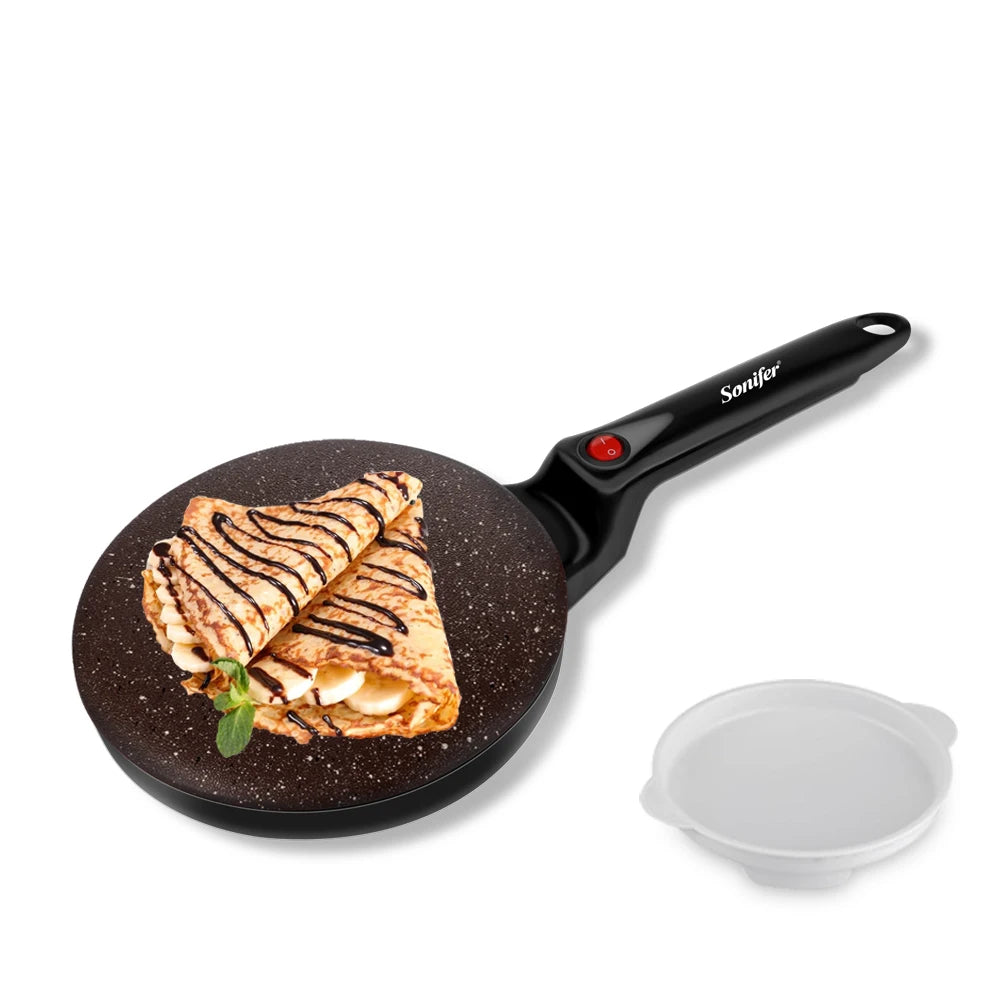 Electric Crepe Maker 600W — Non-Stick Plate Breakfast & Dessert Maker with Hook Storage