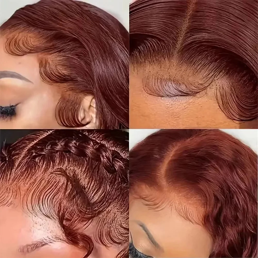 Reddish Brown Body Wave Glueless Wig | 250% Density 7x5 13x4 13x6 HD Lace Pre-Cut Wear & Go Human Hair