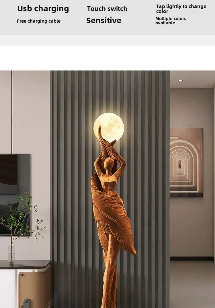 Sculptural Resin Lamp – 85 cm LED Accent