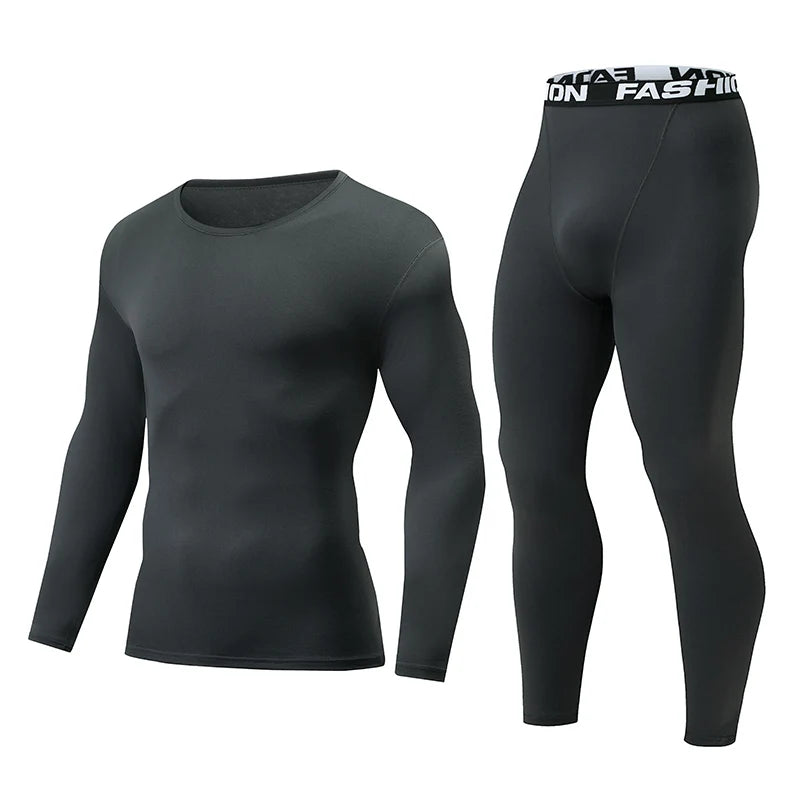 Men's Slim Fit Thermal Base Layer Set – Long Sleeve Top & Pants Warm Underwear (S–3XL)