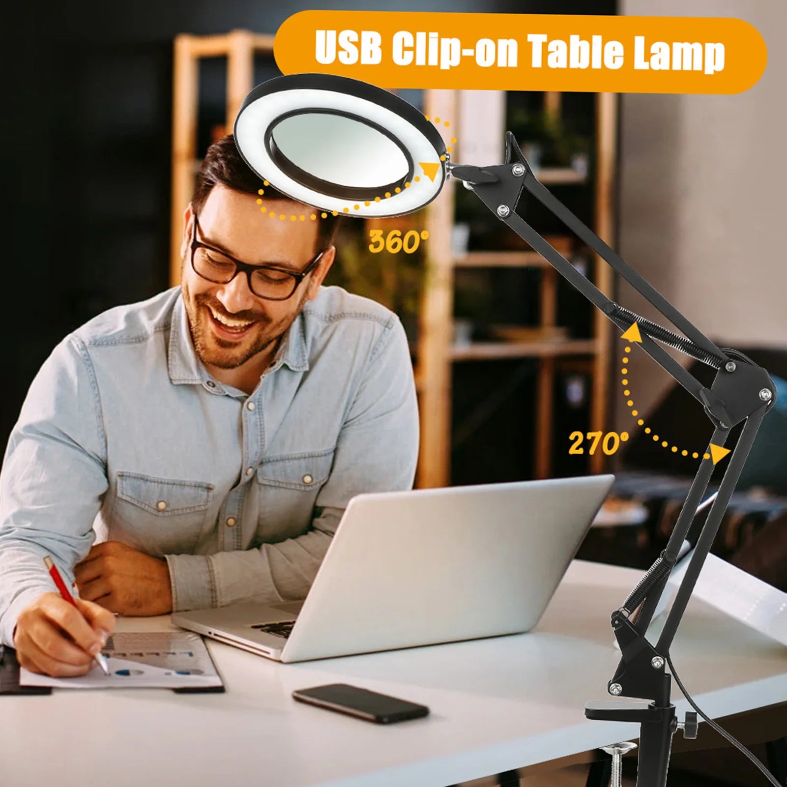 72-LED Illuminated Magnifier with 3-Color Lighting