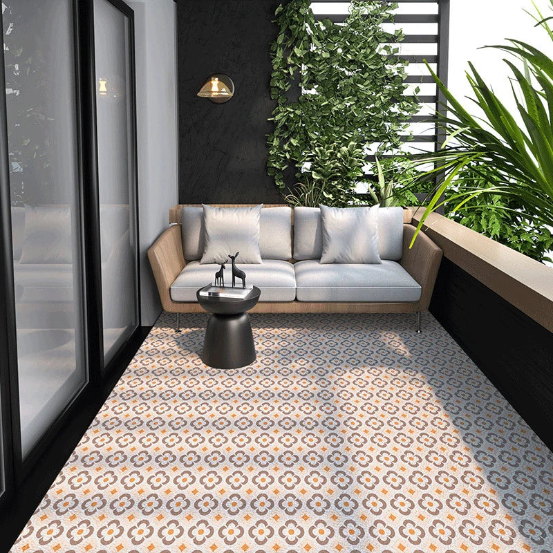 Outdoor Balcony Rug – Oil-Proof Non-Slip PVC Leather Carpet for Living Room & Kitchen