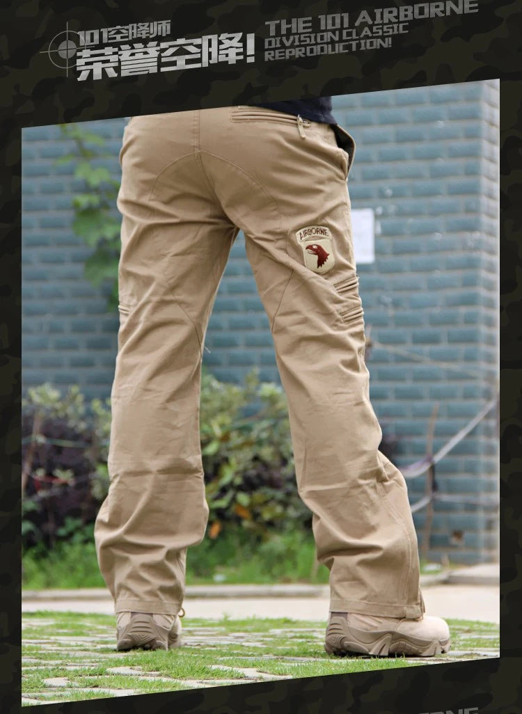 Men's Tactical Cargo Pants — Multi-Pocket Cotton Camouflage Outdoor Work Trousers