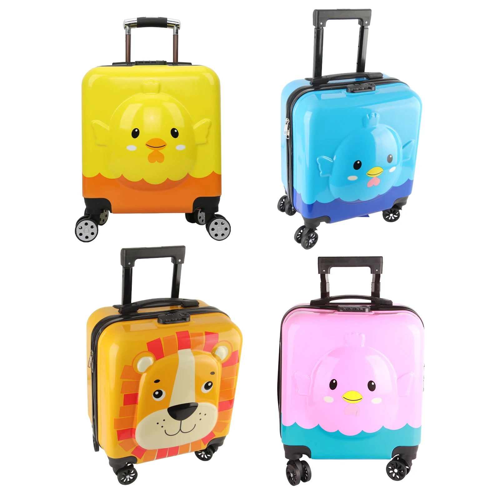 Kids 360° Spinner Trolley Luggage Set — Hard Shell Carry-On with Compartment Bag