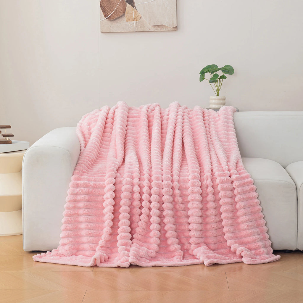 Soft Flannel Blanket – Warm Nap Throw in Multiple Colors, Christmas Gift Blanket