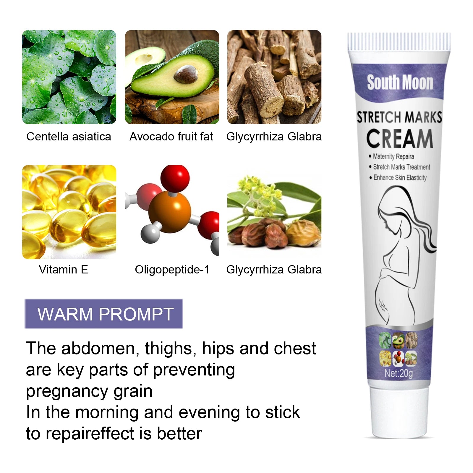 Stretch Marks Permanent Removal Cream — Maternity Repair, Anti-Wrinkle & Firming Skin Care 20g