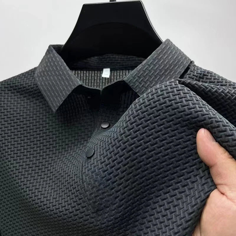 Men's Bone Flower Print Polo Shirt — Graphic Short Sleeve Casual Polo