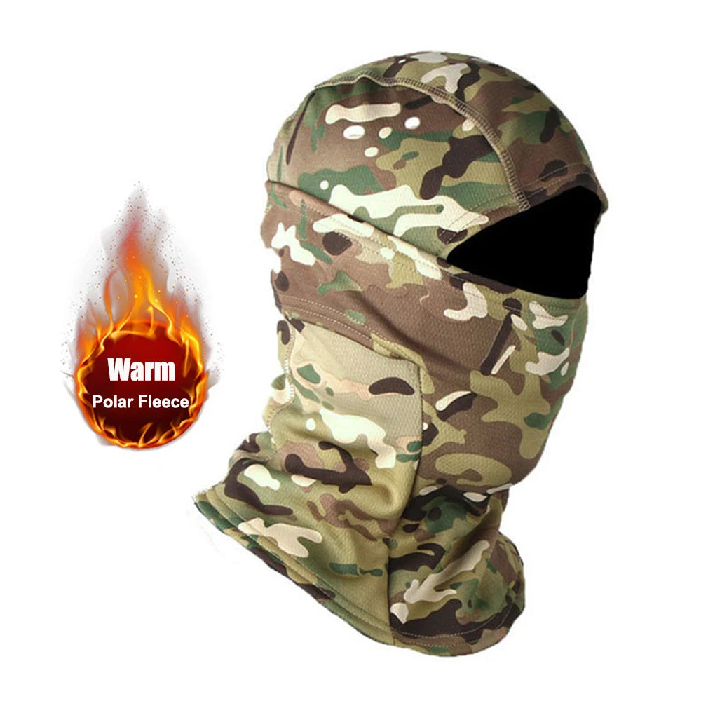 Camouflage Polar Fleece Full Face Cycling Balaclava — Windproof Winter Mask