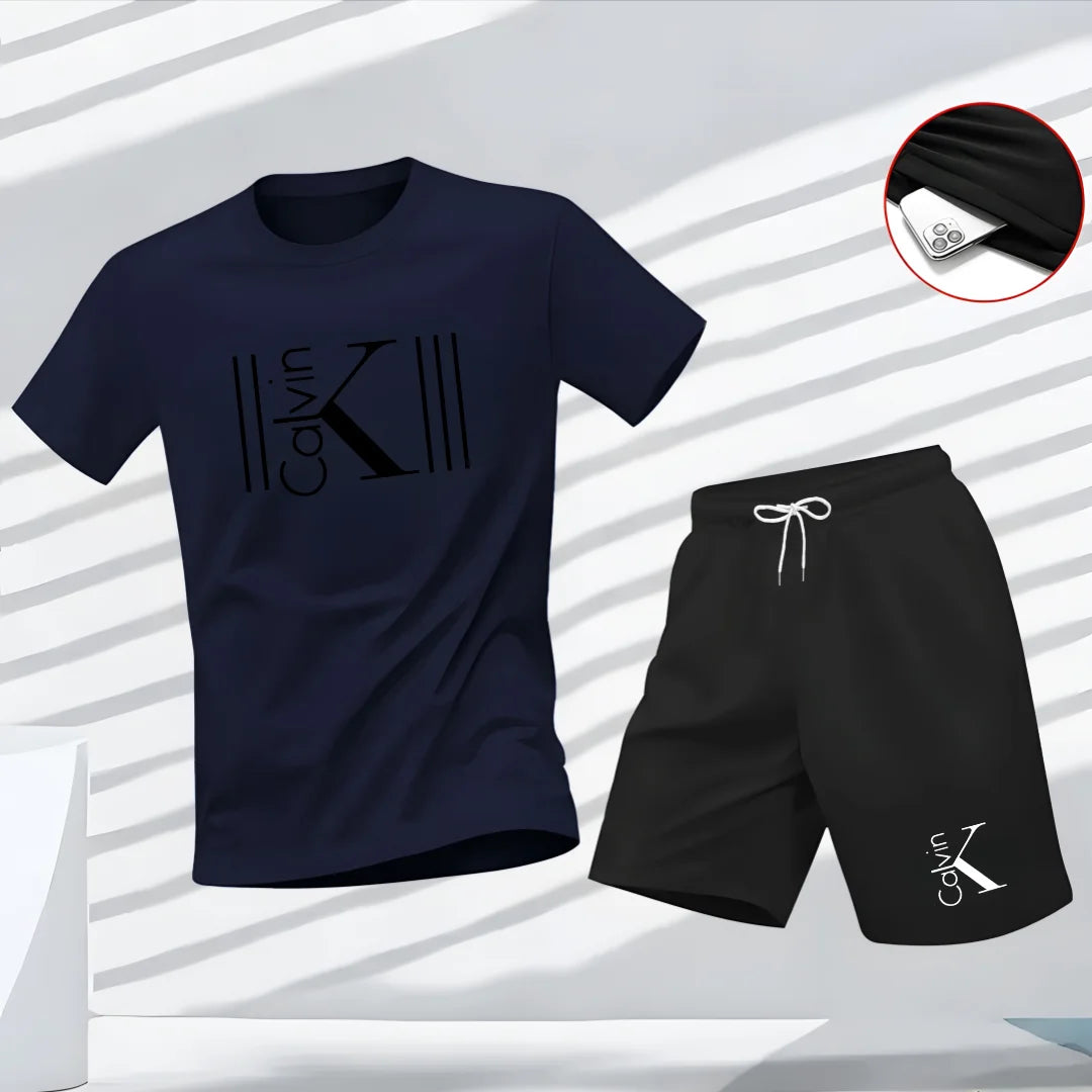 Men's Pattern Print T-Shirt & Shorts Set – Breathable Summer Streetwear Casual 2-Piece
