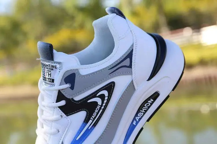 Men's Lightweight PU Leather Casual Sneakers – Breathable Tennis & Running Shoes