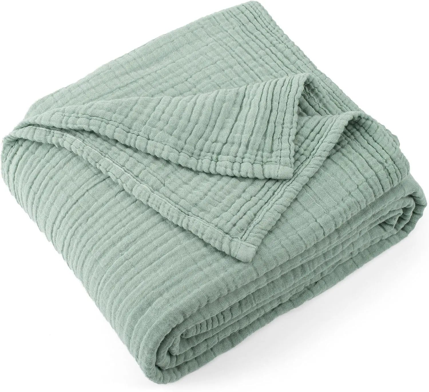 6-Layer Cotton Muslin Swaddle Blanket – Foldable Breathable Infant Wrap, Sofa Cover & Travel Blanket