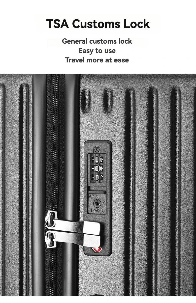 Large-Capacity Carry-On Luggage – Cup Holder & USB Port