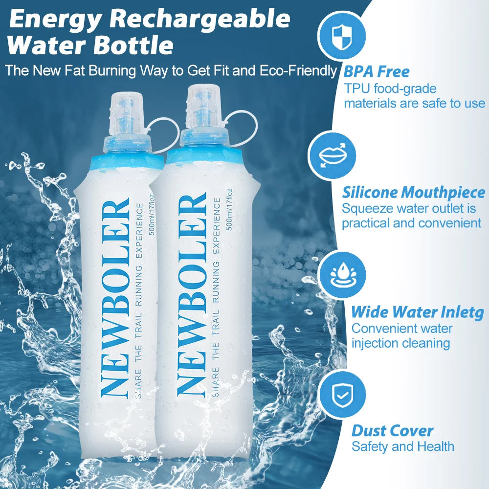 Outdoor Collapsible Silicone Water Bottle — 150–750ml Running Camping Hiking Travel Bottle