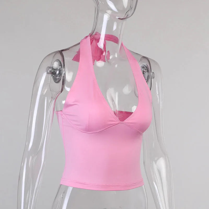 Sexy Off Shoulder Crop Top – Sleeveless Bare Back Club Party Women's Summer Top