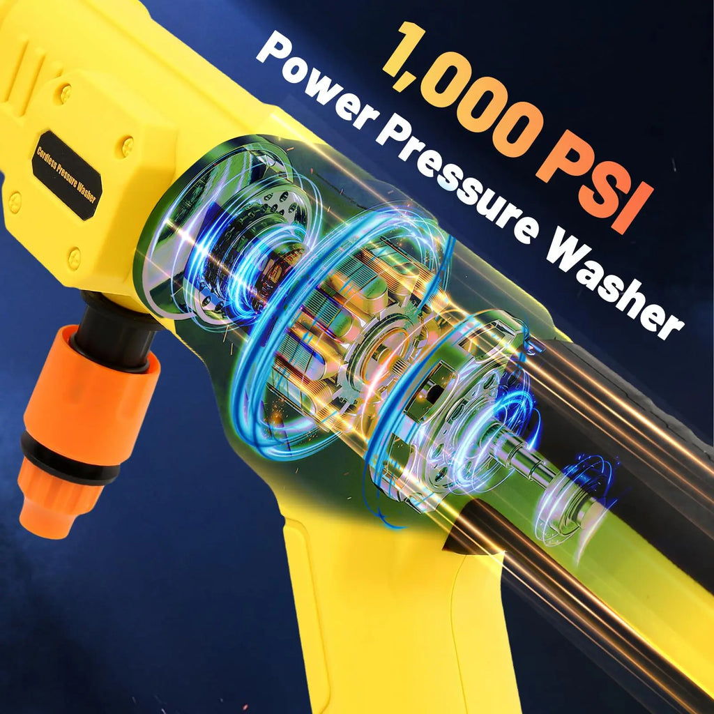 Brushless Cordless Pressure Washer – 6-in-1 Nozzle, DeWalt 20V Battery Compatible