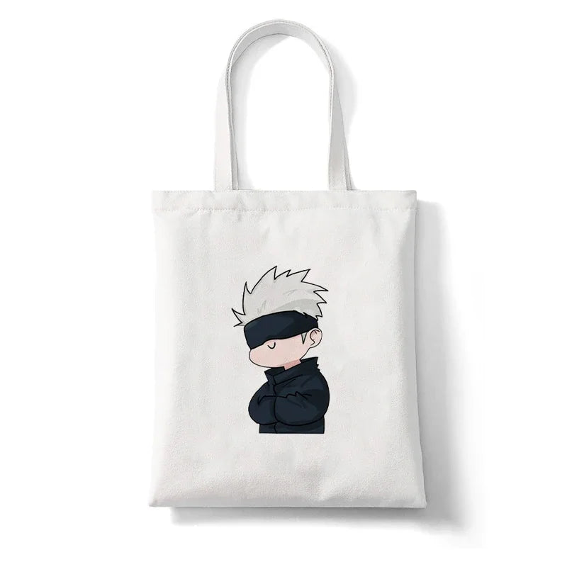 Jujutsu Kaisen Anime Canvas Tote Shopper Bag – Large Reusable Shoulder Bag for Women