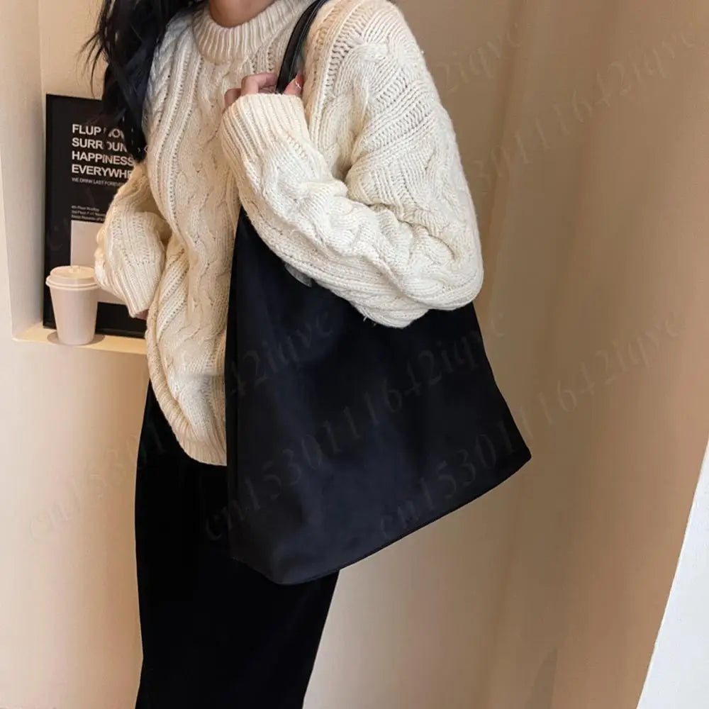 Vintage Suede Large Capacity Shoulder Tote Bag – Stylish Commuter Hobo Handbag for Women