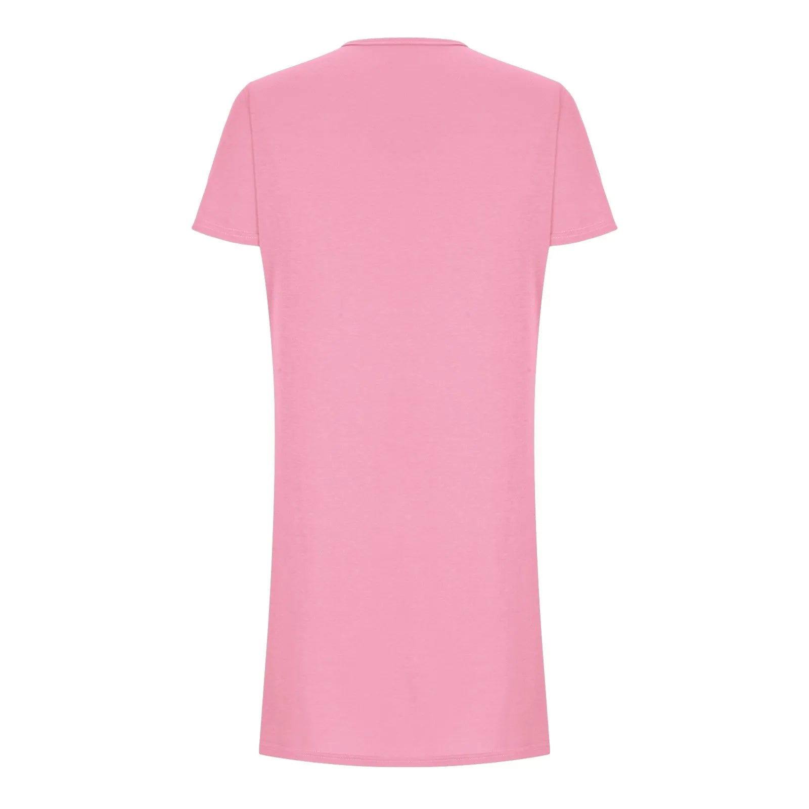 Solid Color Pocket Casual Sports Dress — Short Sleeve O-Neck A-Line Knee-Length Dress