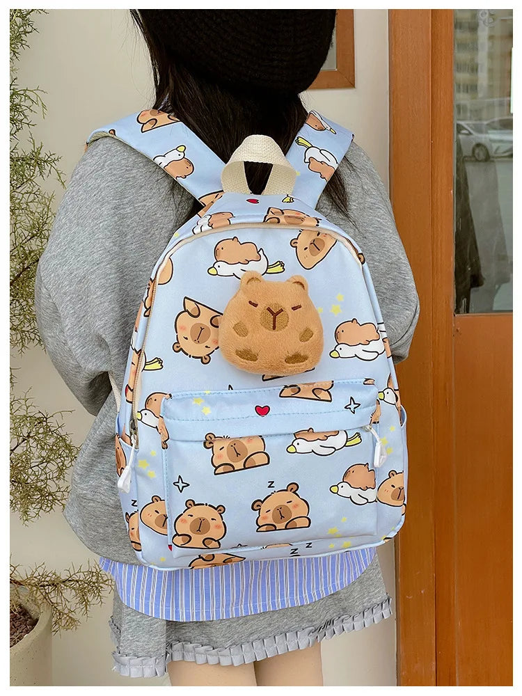 Capybara Backpack – Kids Nylon School Bag