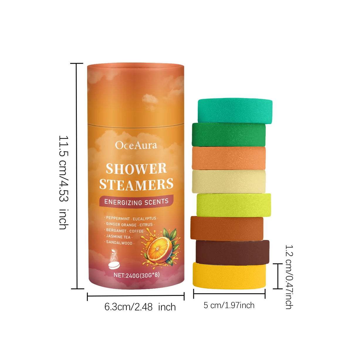 OceAura Aromatherapy Shower Steamers – Stress Relief, Sleep Aid & Deep Cleansing Shower Tablets, 240g