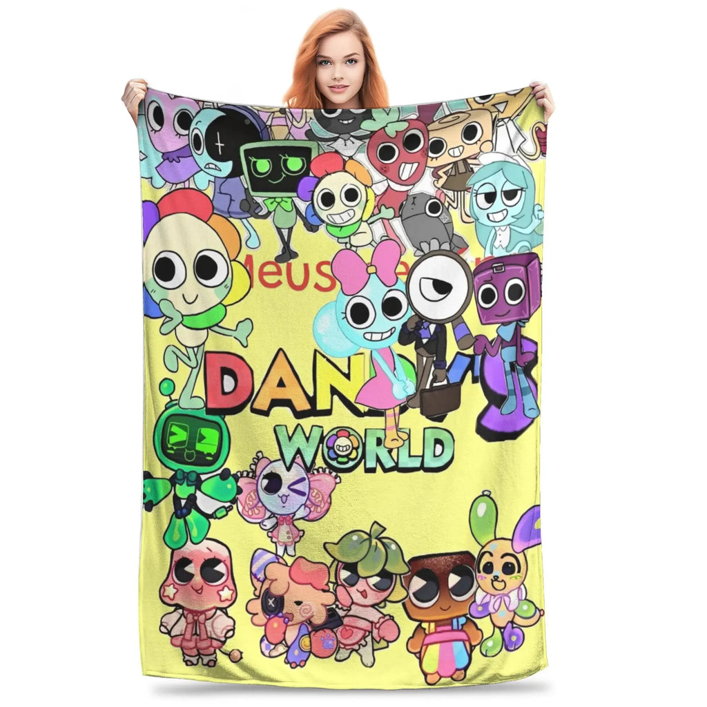 Dandy's World Pebble Fleece Throw Blanket – Soft Novelty Character Print, 5 Sizes
