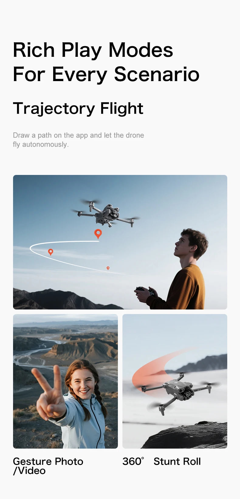 GT50 Camera Drone with Screen Remote & FPV