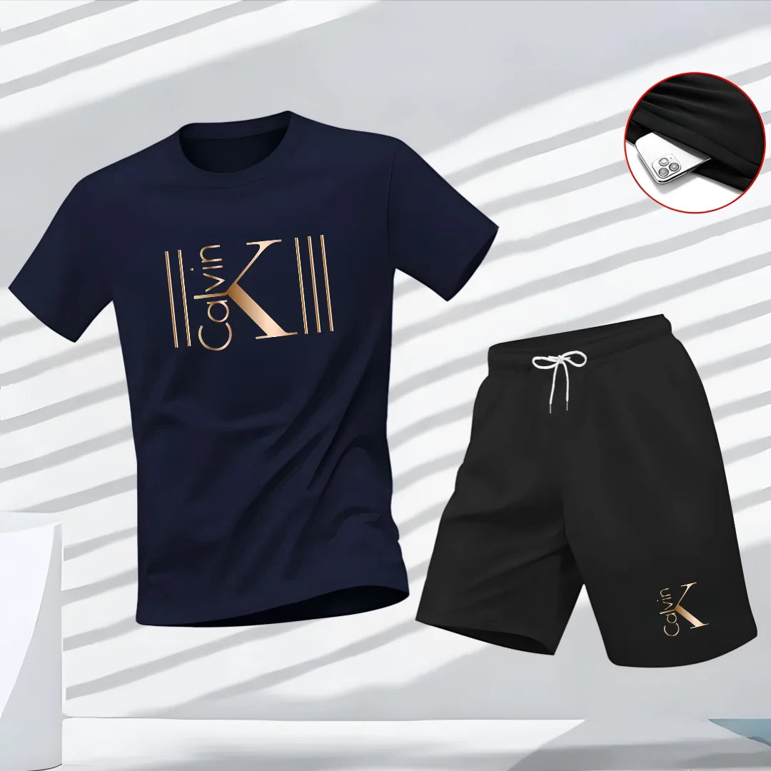 Men's Pattern Print T-Shirt & Shorts Set – Breathable Summer Streetwear Casual 2-Piece