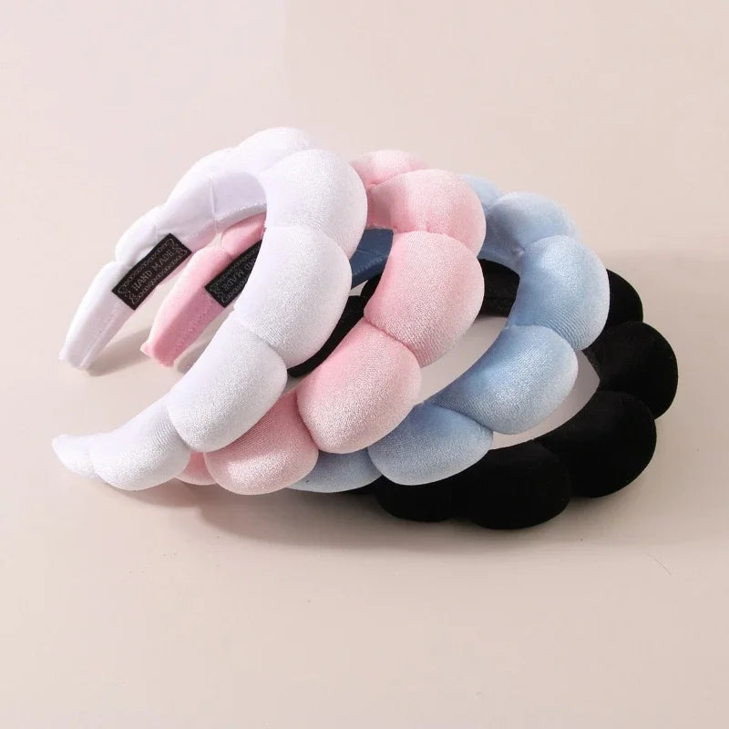 Puffy Spa Headband & Wristbands Set — 3 Pack