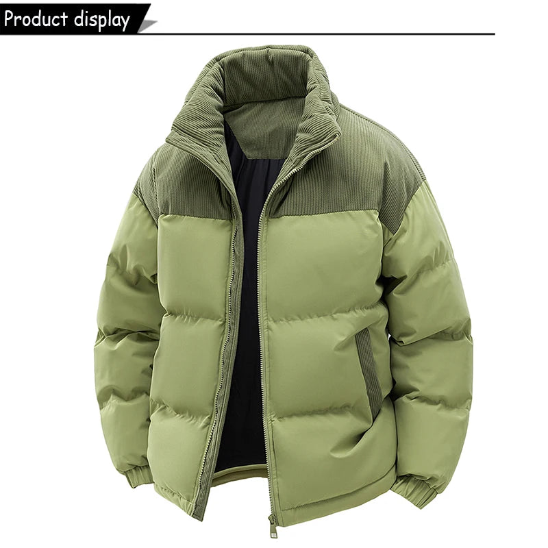 Men's Removable Hooded Windbreaker Parka Jacket – Warm Casual Outerwear for Autumn & Winter