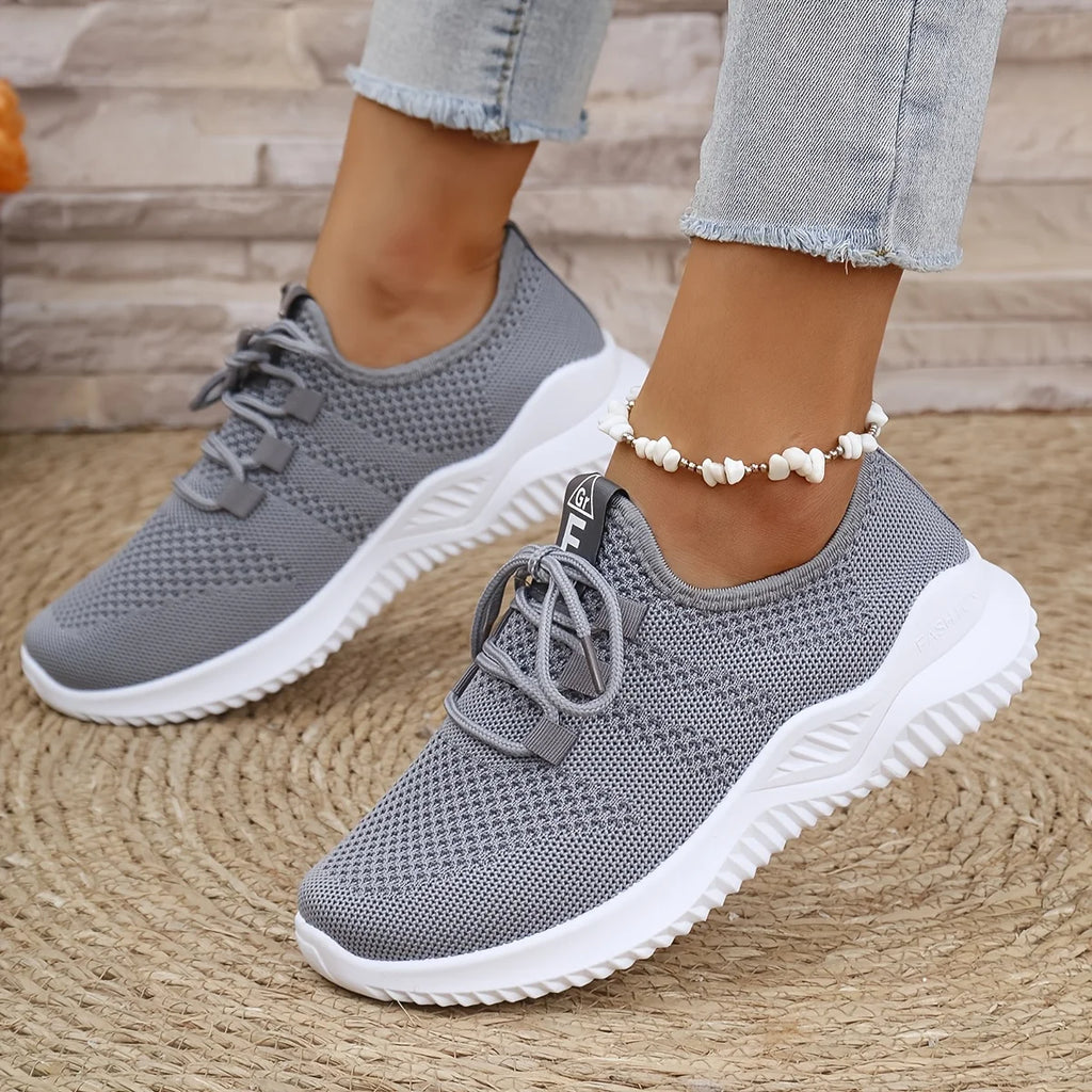 Women's Knit Leisure Sports Shoes – Soft Sole Running & Tennis Sneakers