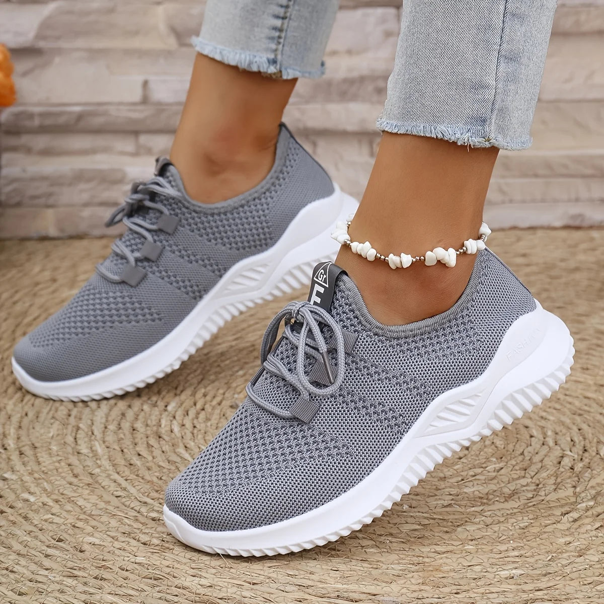 Women's Knit Leisure Sports Shoes – Soft Sole Running & Tennis Sneakers