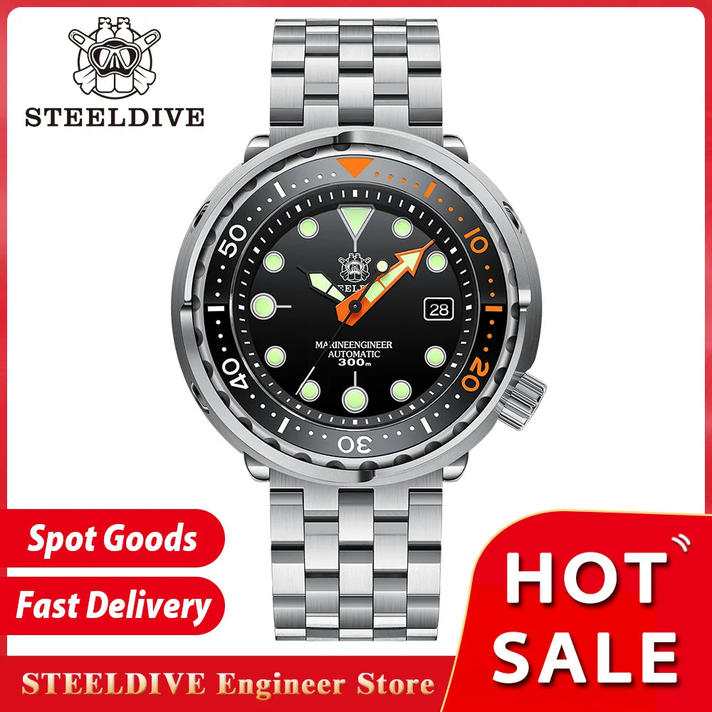 STEELDIVE SD1975C Tuna Can Dive Watch | 300M Waterproof NH35 Movement Ceramic Bezel