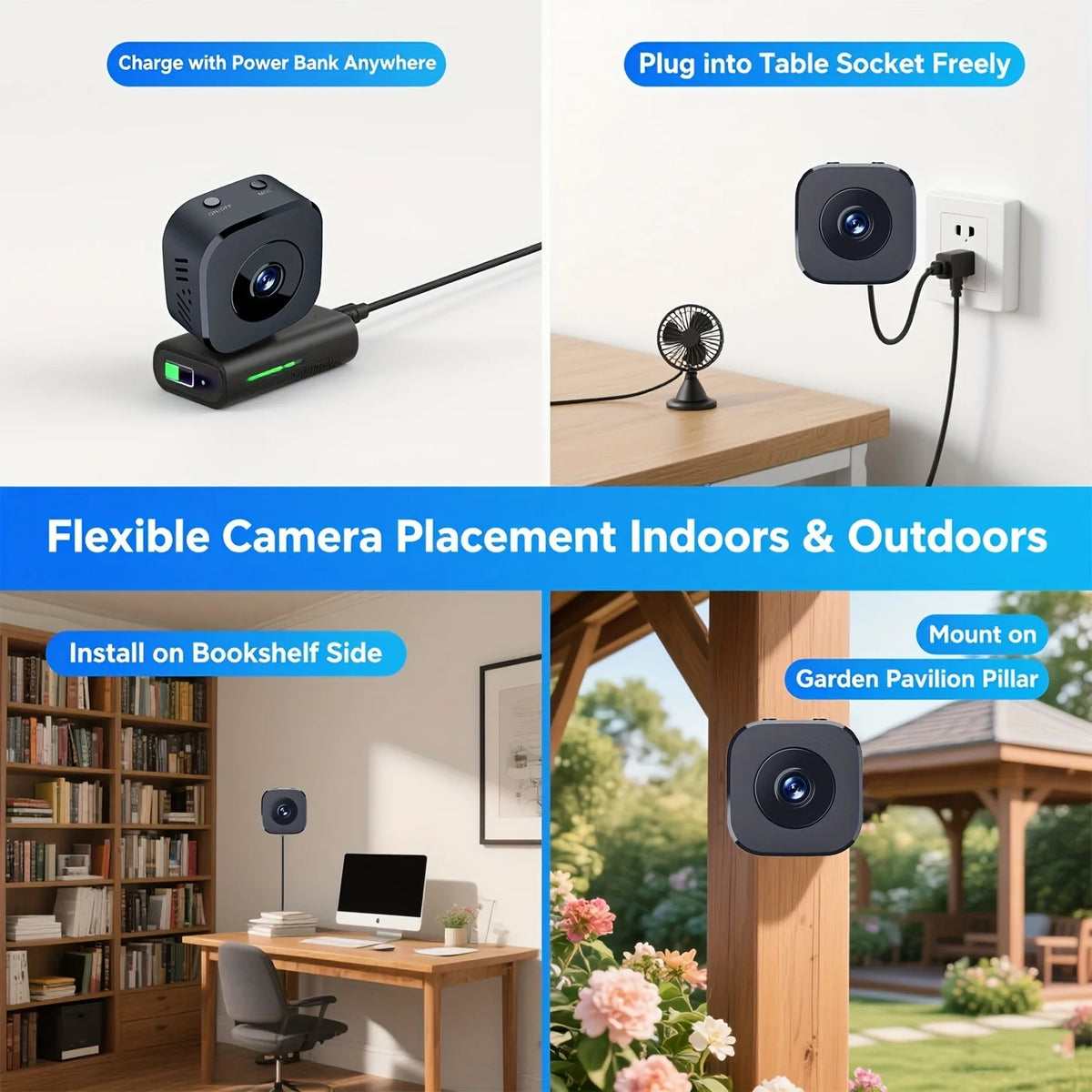 HD Mini WiFi Security Camera – Full Color Night Vision, Motion Detection, Waterproof | Indoor & Outdoor