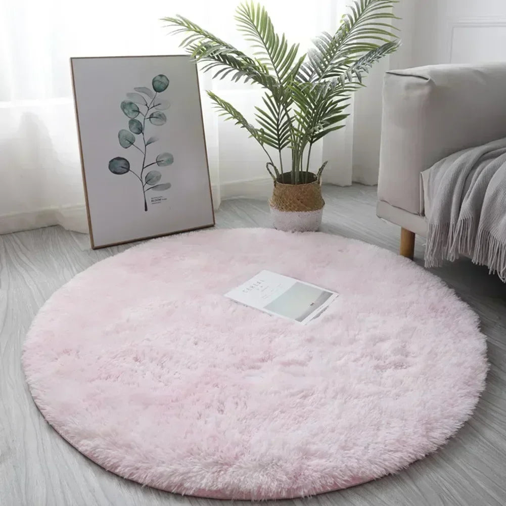 Round Shaggy Area Rug – Soft Non-Slip Circle Carpet for Bedroom & Living Room
