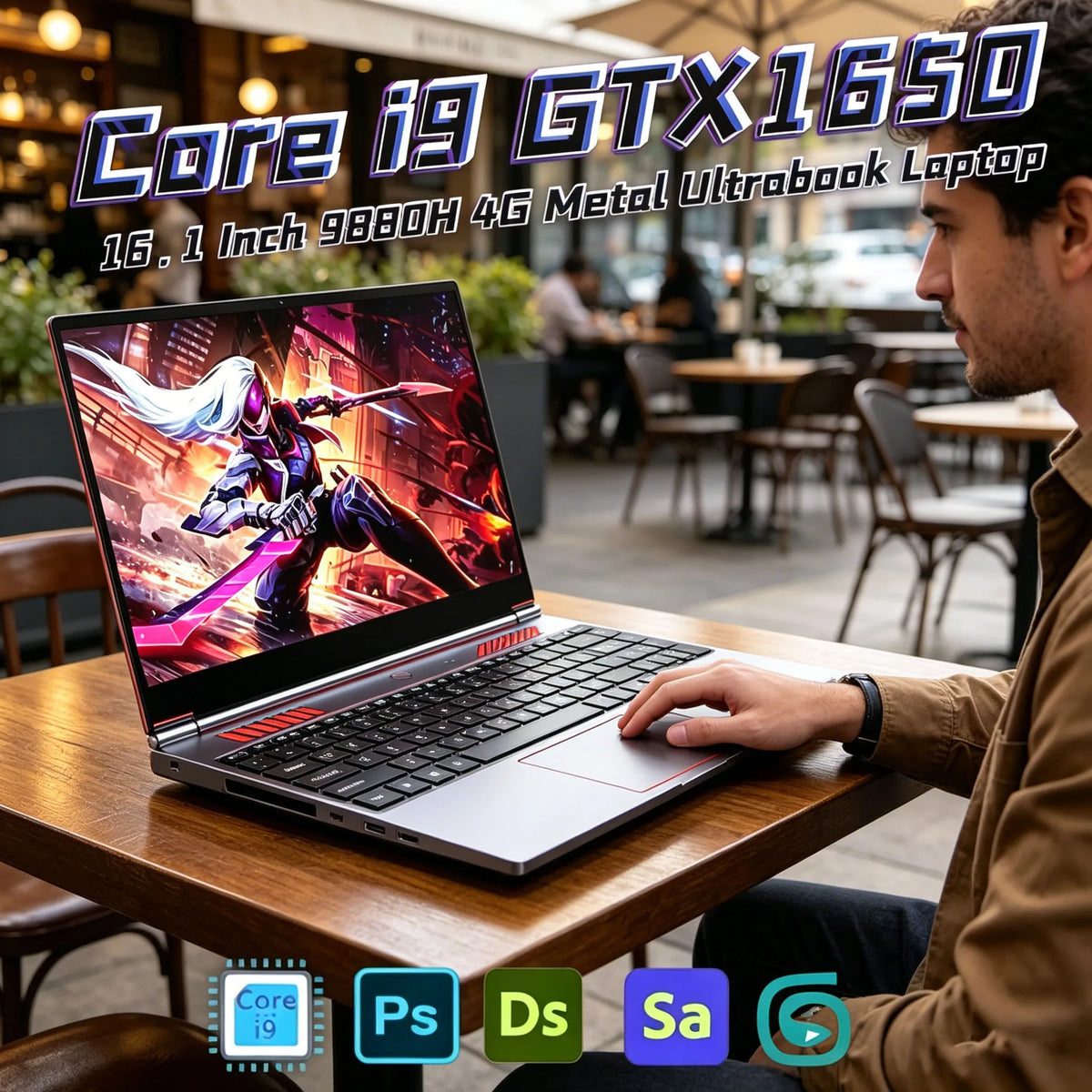 16.1" Gaming Laptop – RTX 4050 6GB or GTX 1650 4GB, Intel i9/i7, Up to 64GB DDR4, 4TB NVMe, 144Hz