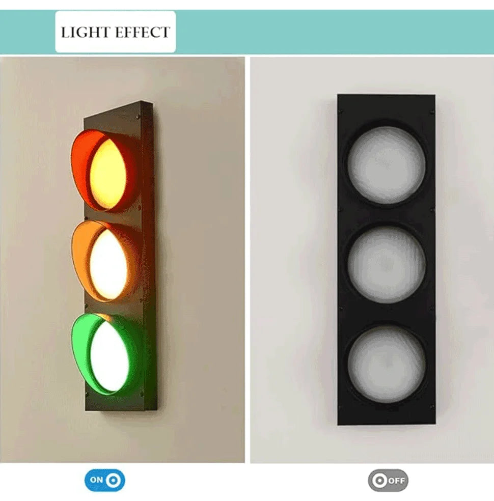 Traffic Light Wall Lamp – LED & Remote Control