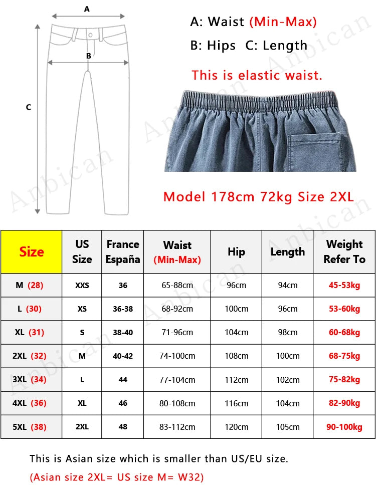 Men's Baggy Cargo Denim Jogger Pants — Streetwear Harem Jean Trousers Plus Size