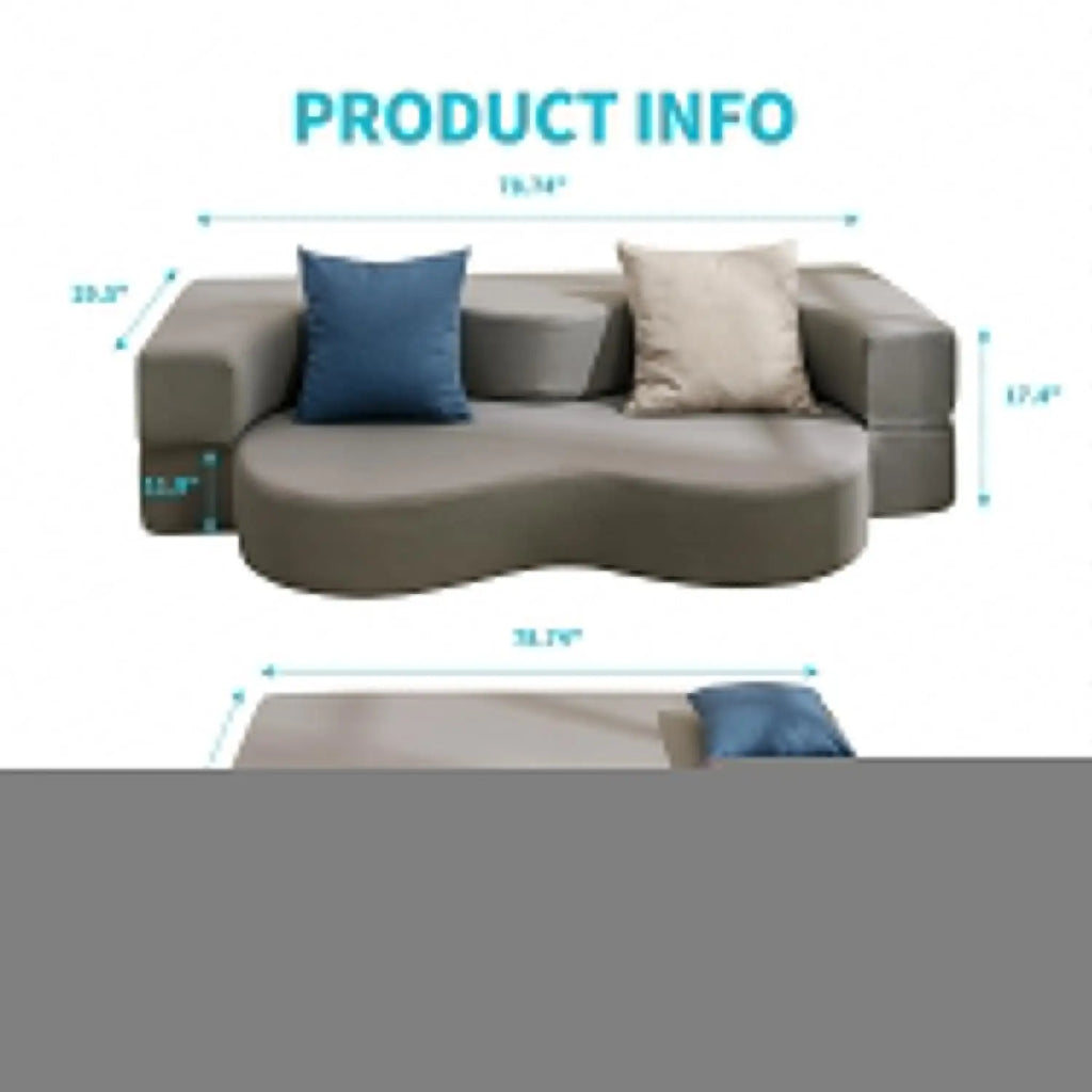 Sofa by Day, Queen Bed by Night — Convertible Floor Futon Sofa Bed | Memory Foam, No Assembly, Washable Cover, 78.8"