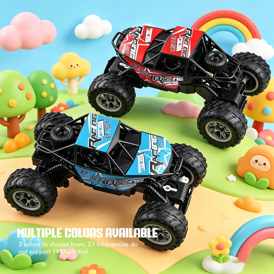 4-Way Remote Control Off-Road Climbing Toy Car with Lights & Anti-Slip Rubber Tires
