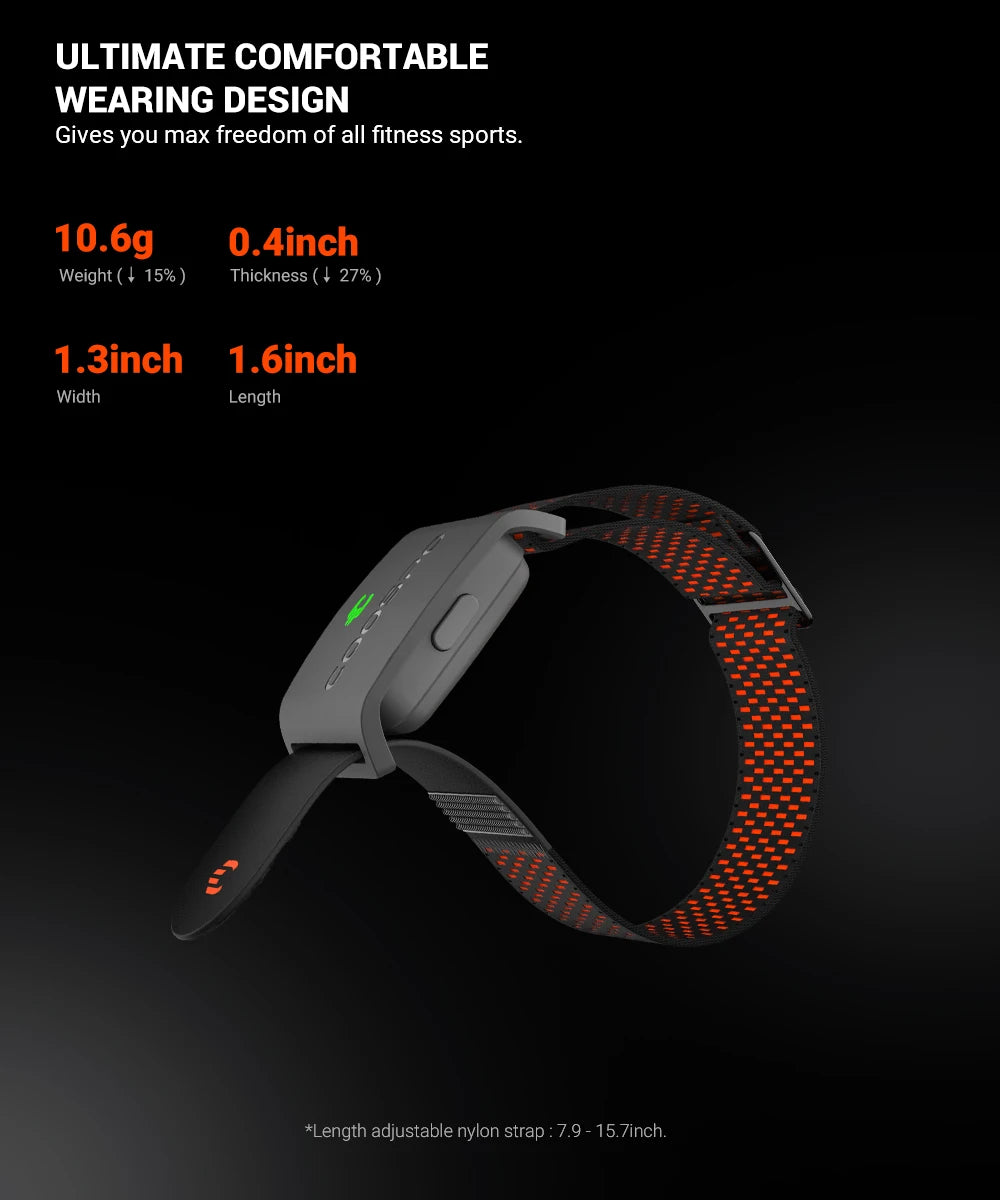 COOSPO HW9 Armband Heart Rate Monitor — HR Zones, Calories, BLE 5.0 & ANT+ for Peloton, Zwift & Wahoo