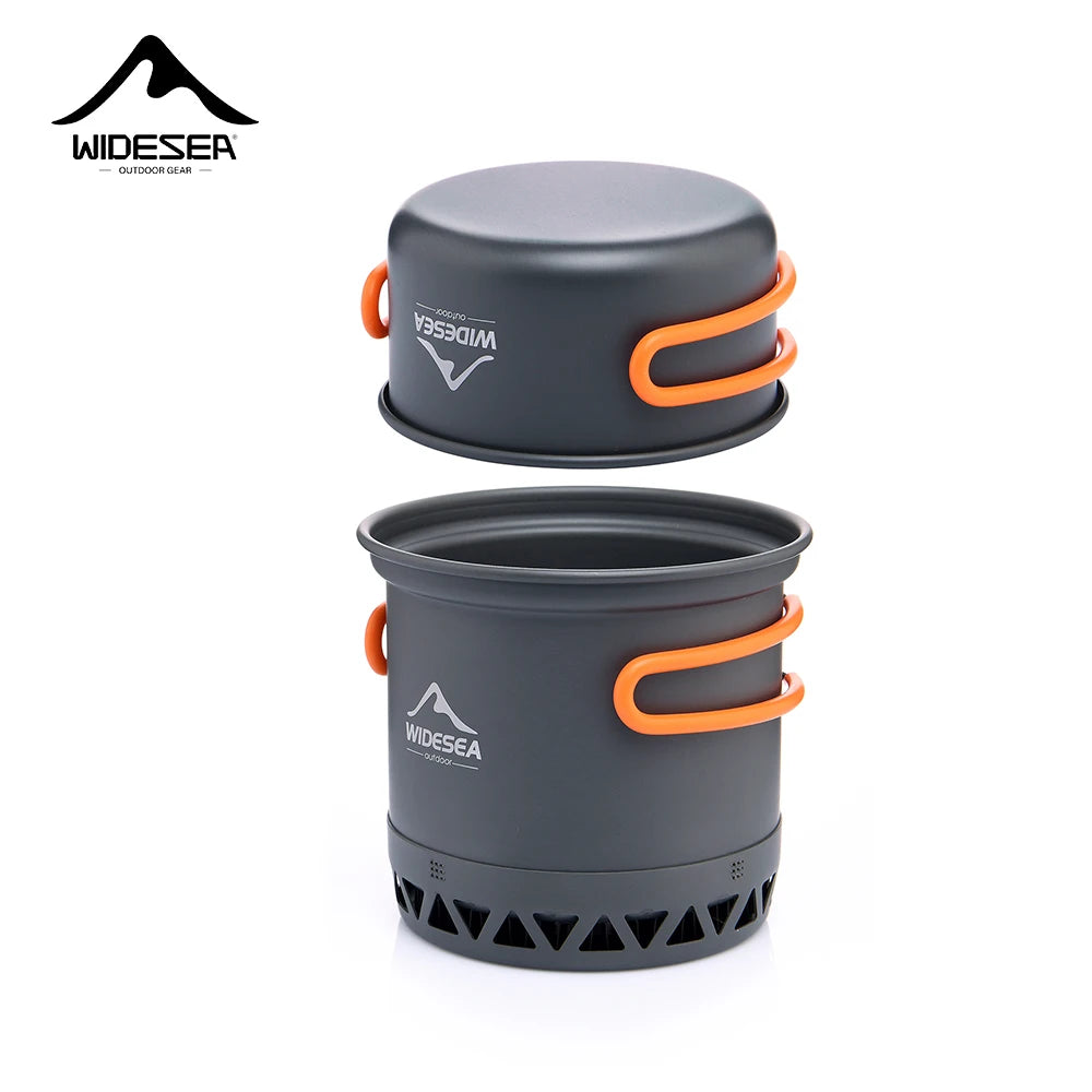 Outdoor Camping Cookware Set — 1.3L & 2.3L Cooking Pot with Kettle & Tableware